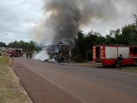 Se incendió un ómnibus de