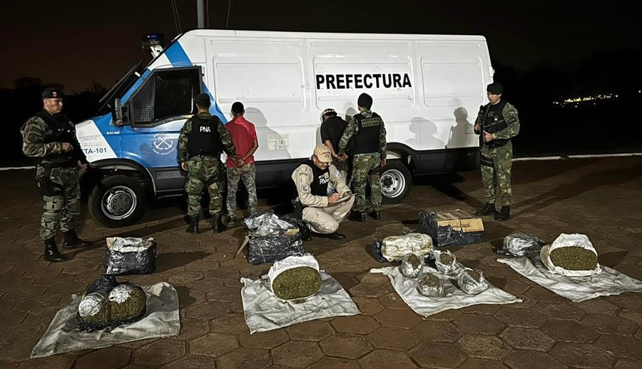 La Prefectura Naval secuestró más de 18 kilos de marihuana en Misiones