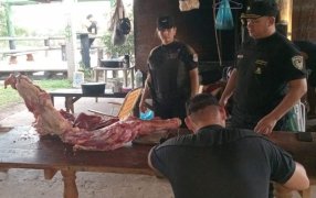 Misiones: Un presunto ladrón de ganado fue detenido en el Municipio de San Javier e incautaron el vehículo utilizado y restos del animal faenado