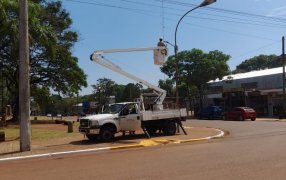 Energía de Misiones, realiza mejoras del alumbrado público en el Municipio de Candelaria