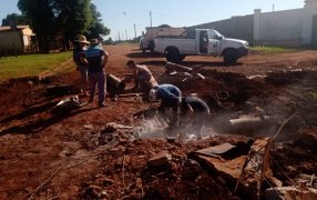 Apóstoles: Se están realizando los trabajos de reparación definitiva en el acuoducto del agua potable