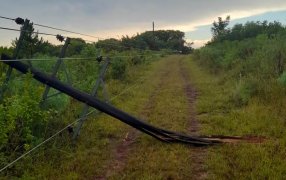 Apóstoles: Nuevamente por varias horas gran parte del Municipio estuvo sin luz, debido a la caída de postes en el tendido eléctrico