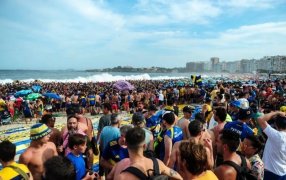 El banderazo de Boca Juniors en Copacabana, antes de la final de la Copa Libertadores 2023