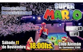 Súper Mario llega a Posadas con sus aventuras, el show interactivo será el sábado 11 de Noviembre en el Club Alemán