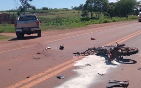 Salto Encantado: Siniestro vial sobre la Ruta Nacional Nº 14 dejó un motociclista con lesiones graves