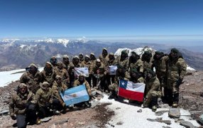Ejércitos de Argentina y Chile coronaron juntos con éxito la cumbre del Cerro Aconcagua