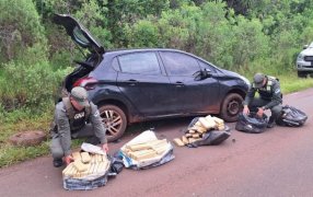 Evadió control de Gendarmería Nacional llevaba 126 kilos de marihuana, fue en cercanías a la localidad misionera de Dos de Mayo