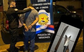 Oberá: Un individuo de 39 años fue arrestado tras provocar daños en un comercio y amenazar con un machete a los clientes
