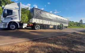 Misiones: Gendarmería Nacional, incautó 113.685 kilogramos de granos de soja y secuestró dos camiones en Ruta Provincial N° 2
