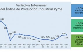 Industria PyME: Creció 3,5% anual en Enero
