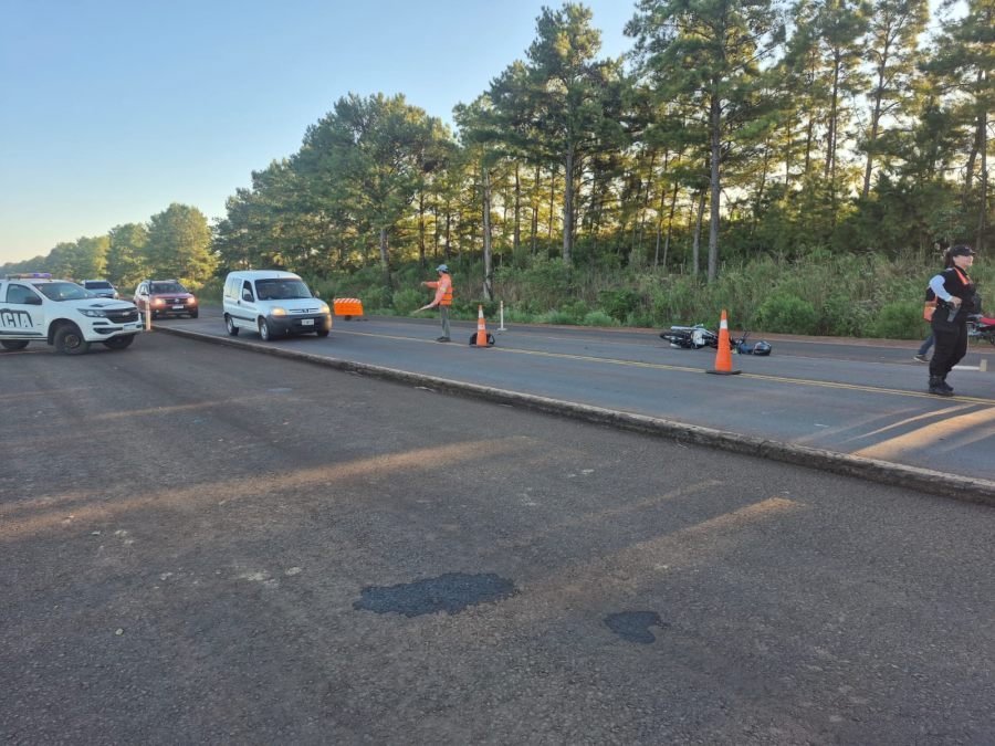 Motociclista de 65 años resultó herido tras despistar sobre la Ruta Nacional N° 105, en jurisdicción del Municipio de Fachinal