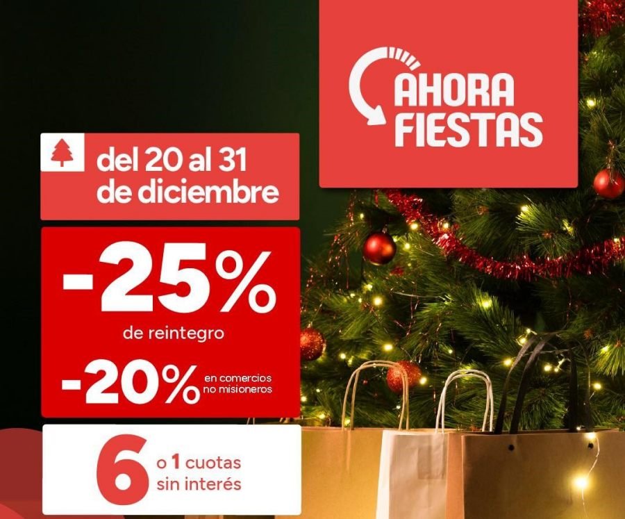 Misiones: El Programa Provincial Ahora Fiestas estará vigente desde el día sábado 20 de Diciembre y  hasta el miércoles 31 de este mes