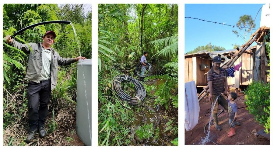 Misiones: Familias rurales que participan del Proyecto de Restauración de la Selva y mejoran su acceso al agua, muchas recorrían más de 500 metros para buscar agua en baldes y bidones