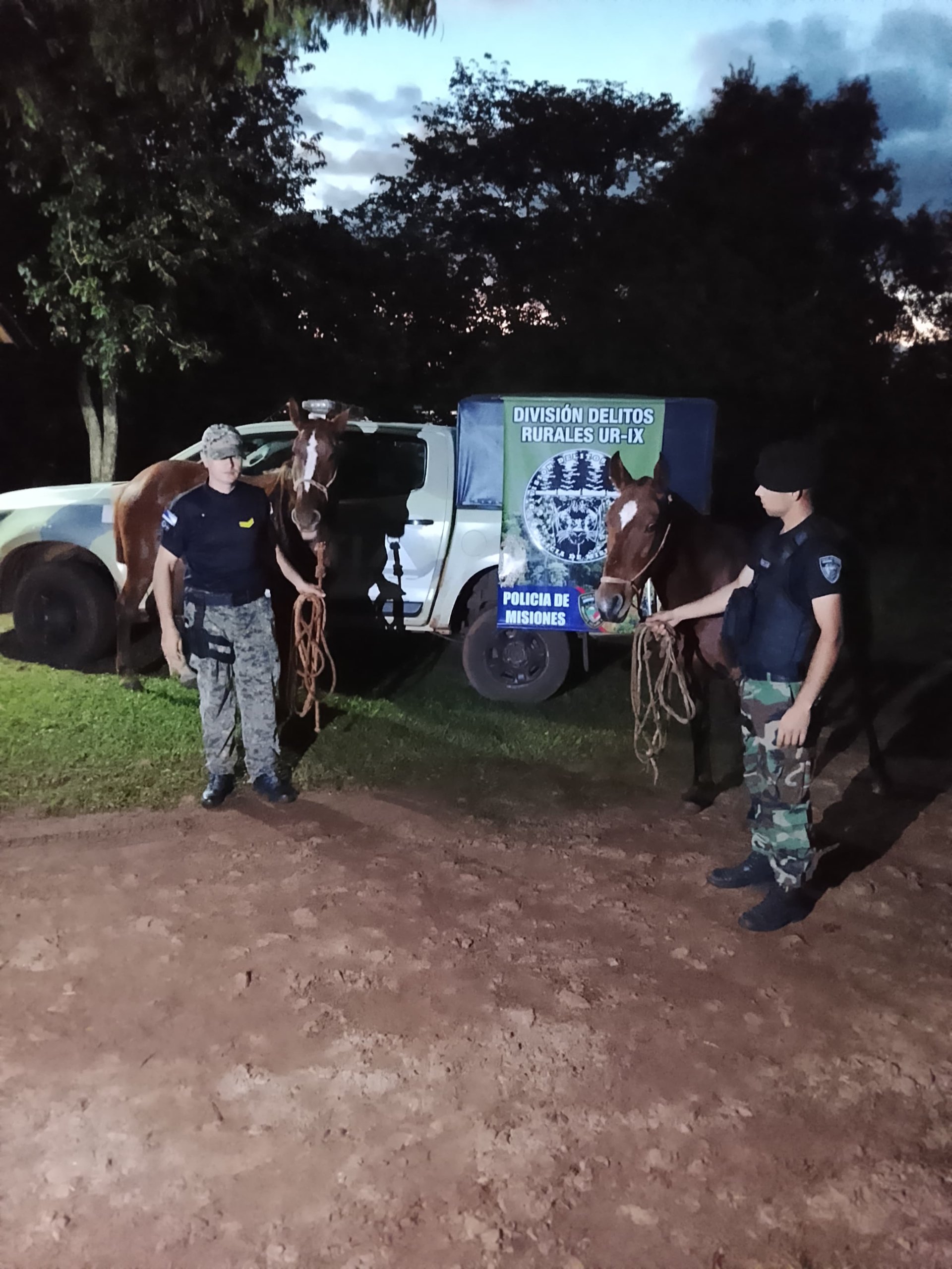 Rastreos de la Policía Rural de Misiones permitieron recuperar dos caballos robados en el Municipio de San Ignacio