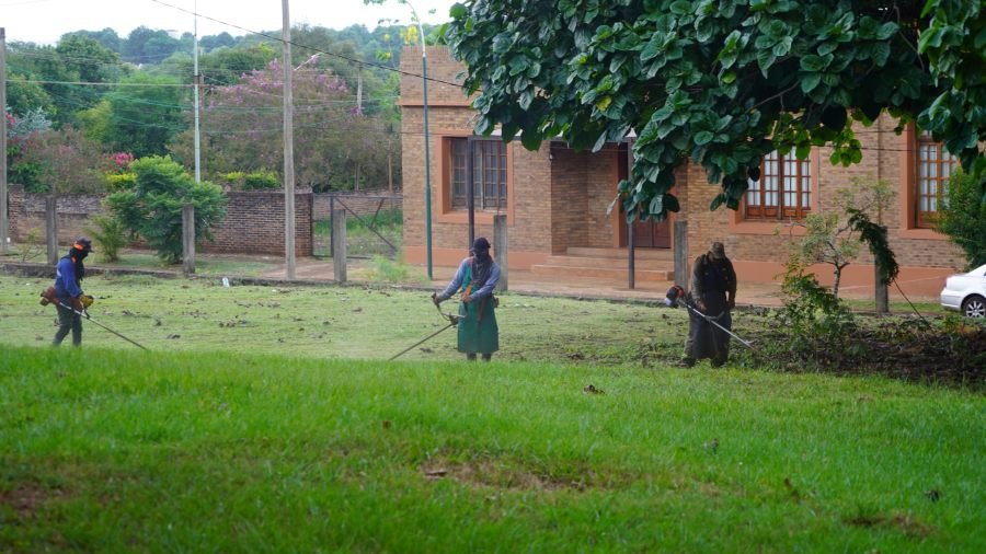 Apóstoles: Para el inicio del ciclo lectivo, el Municipio lleva adelante tareas de corte de pasto y limpieza en distintos establecimientos educativos