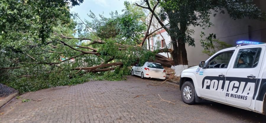 Misiones: Inclemencias climáticas en la zona capital de la provincia: Tareas de relevamiento y prevención policial