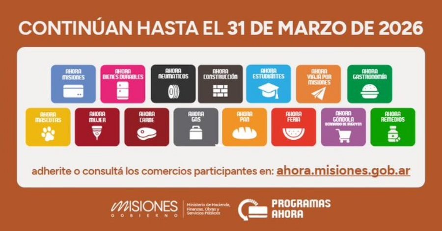 El Gobierno Provincial junto al Banco Macro, Banco Galicia y Tarjeta Naranja los Programas Ahora continúan para seguir potenciando la economía misionera