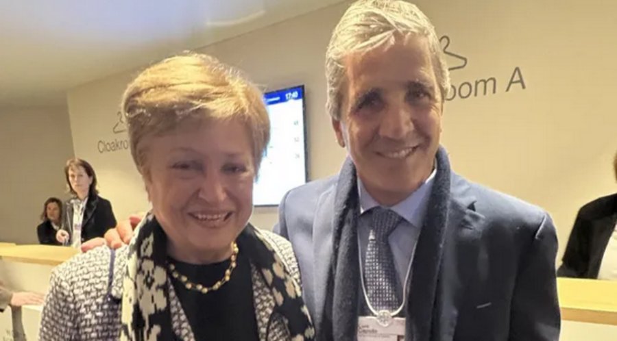 Tras el discurso de Milei: Georgieva se reunió con Caputo en Davos y destacó la acumulación de reservas