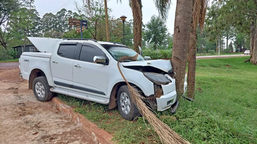 Al mando de una camioneta cargada con cigarrillos embistió control de Gendarmería Nacional, el conductor pretendió huir a pie después de colisionar contra una palmera