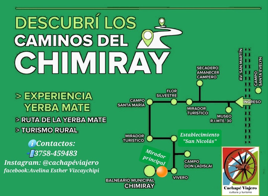 Apóstoles: Los "Caminos del Chimiray" se posicionan como un recorrido imperdible donde se entremezcla el turismo rural, es por la zona rural del Municipio
