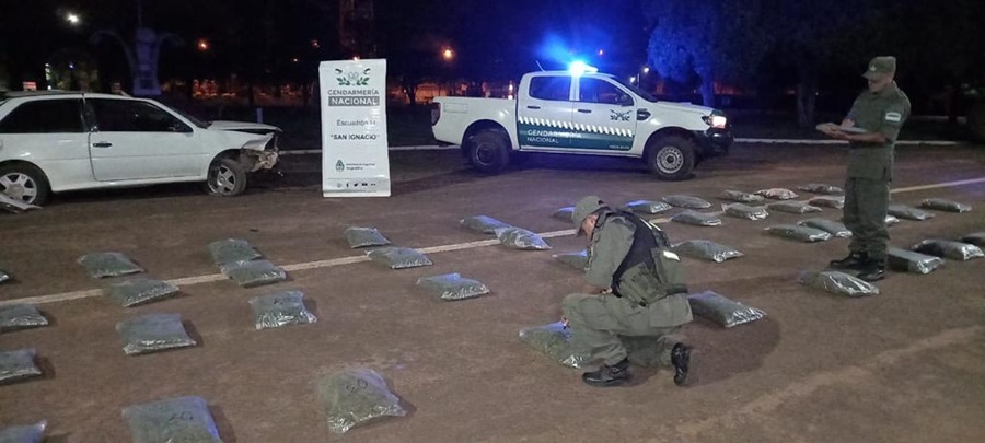 Misiones: Un procedimiento, Gendarmería Nacional logró la incautación de marihuana en cercanías a la “Playita del Sol” en San Ignacio