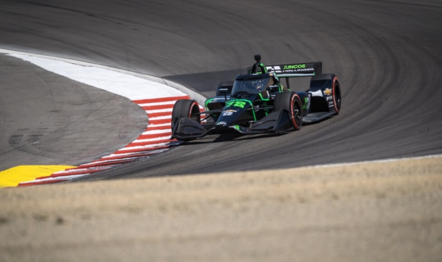 IndyCar: Agustín Canapino quedó a las puertas de meterse entre los mejores doce, en Laguna Seca