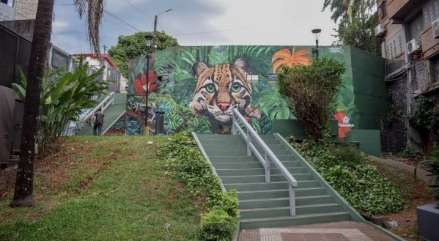 Posadas tiene un nuevo mural: “Luces de la selva”, en cercanías de la Costanera