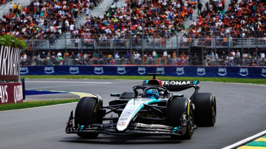 Gran Premio de Canadá de Fórmula 1: El británico George Russell con el Mercedes logra la “pole”, Max Verstappen le empata el tiempo, escoltado por el campeón mundial con el Red Bull y Lando Norris con McLaren