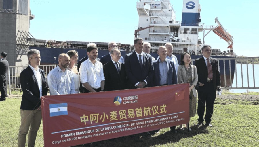 Un total de 65.000 toneladas: Un fin de año histórico para el trigo, partió desde Timbúes el primer embarque rumbo a China