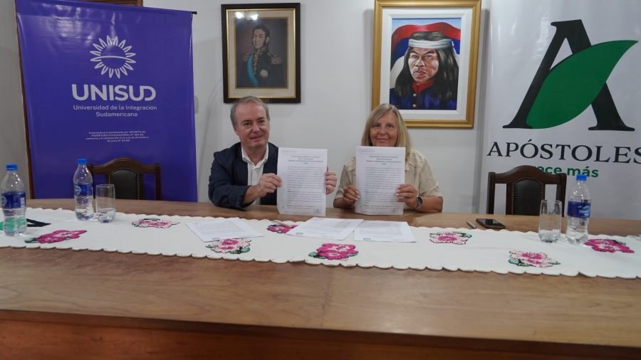 El Municipio de Apóstoles sigue sumando opciones educativas para estudiantes de toda la región, se concretó la firma de un nuevo convenio con la UNISUD